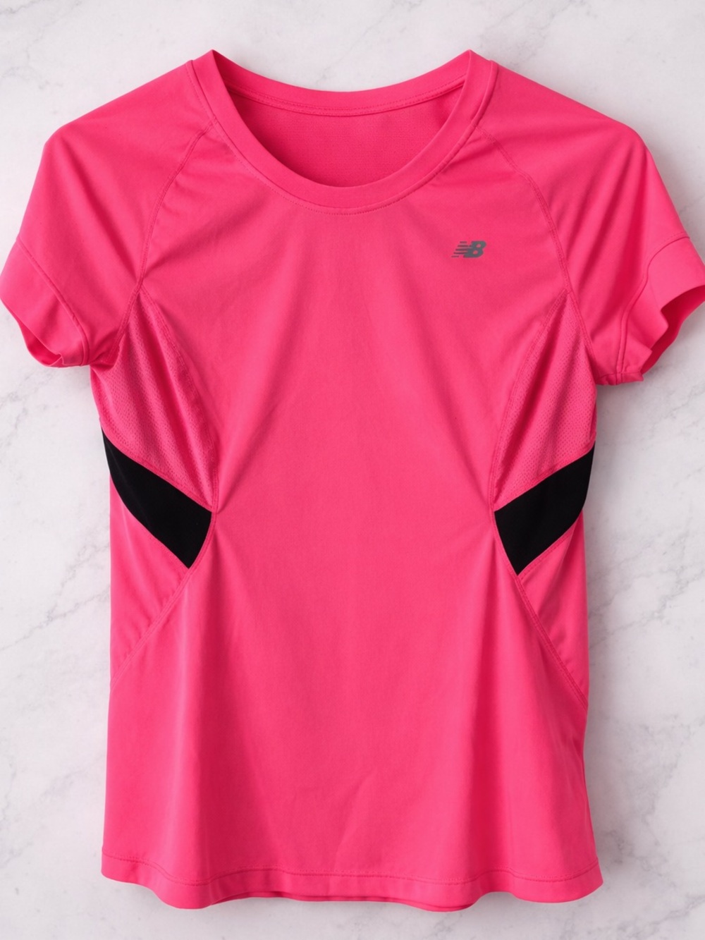 NEW BALANCE Pink Reflective Performance Running Tee - Medium